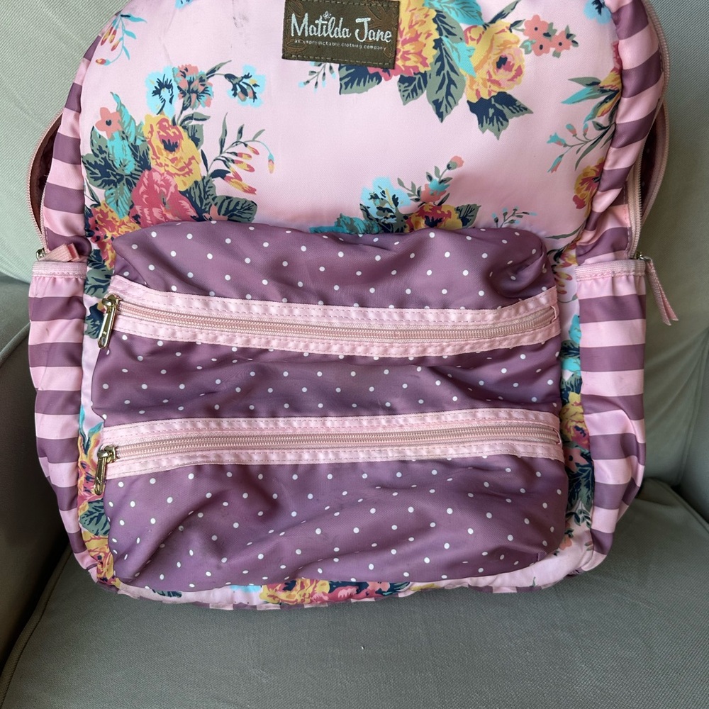 Matilda Jane Floral Backpack - Pink and Lavender